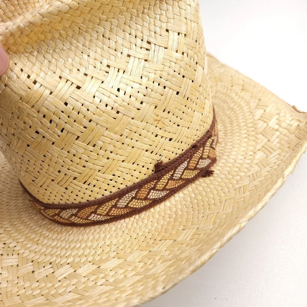 Cowboy Hat‎ Resistol StageCoach Straw Western Band Size 6 7/8 Sisters Cowgirl